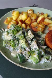 Schmorgurken mit Röstkartoffeln Rezept